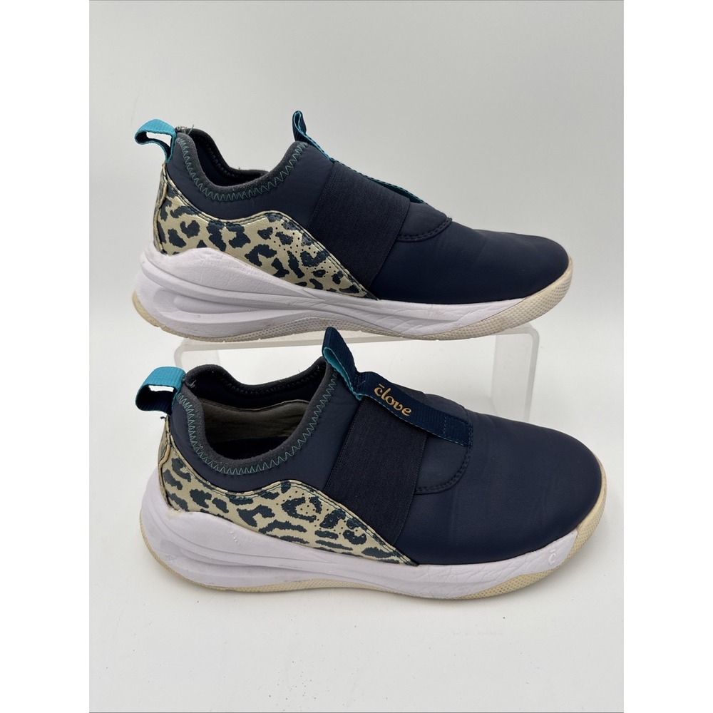 Clove Solo Slip On Active Sneakers Size Women's 7-nursing Healthcare Navy Leopar